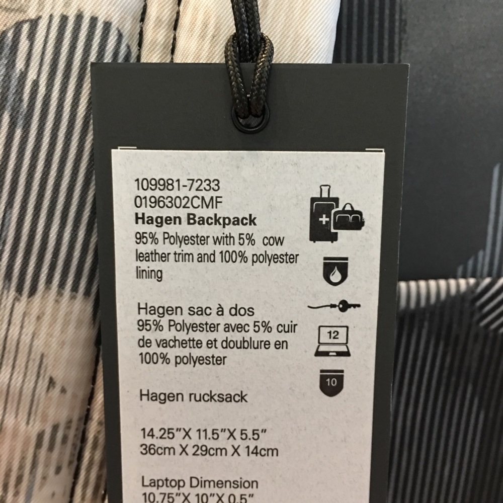 Tumi Voyageur Hagen Backpack NWT - Picture 7 of 7